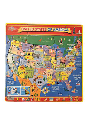 T.S.Shure USA States Map Magnetic Puzzle pieces Educational Fun Teaching